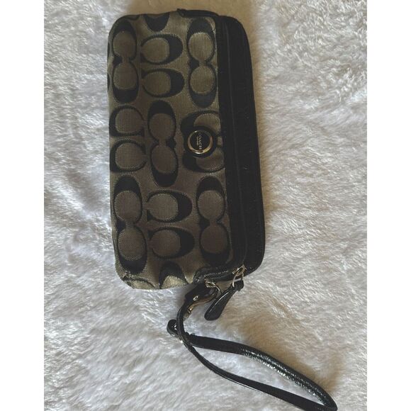 Coach‎ Wristlet Wallet Classic Coach Logo Print Organizer Wallet - Picture 7 of 9